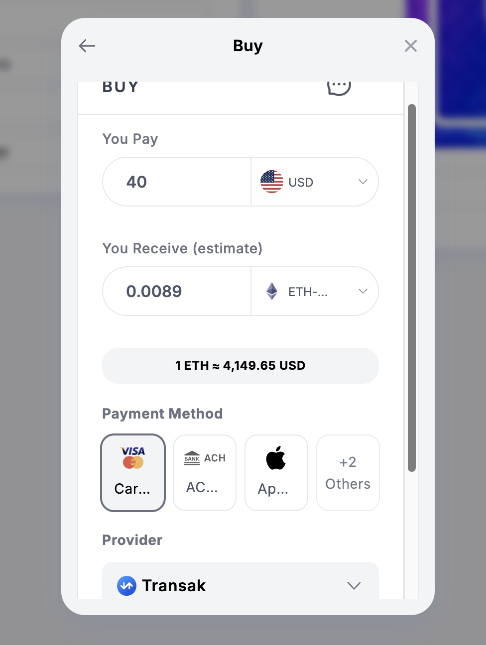 Fund by Card